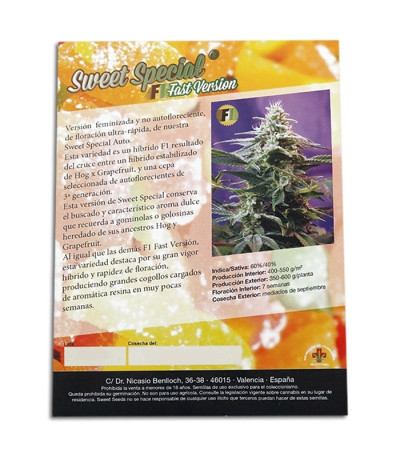 Sweet Special F1 Fast version fem (Sweet Seeds) семена конопли